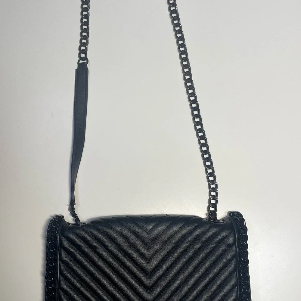 Aldo Black Chevron‎ Crossbody Bag